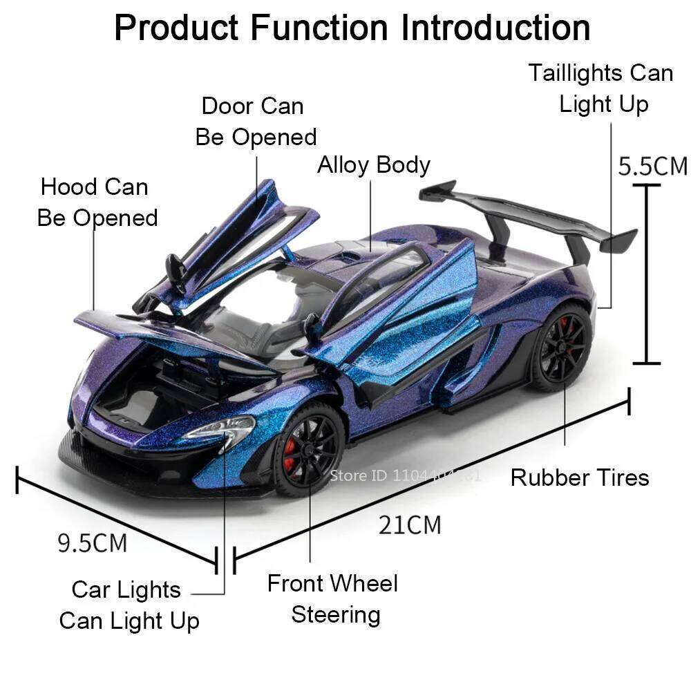 1:24 BYD Yangwang U9 Xtreme P1 Miniature Car Alloy Diecast Toys Model Sound Light Pull Back Doors Opened Vehice Popular Ornament Z260307