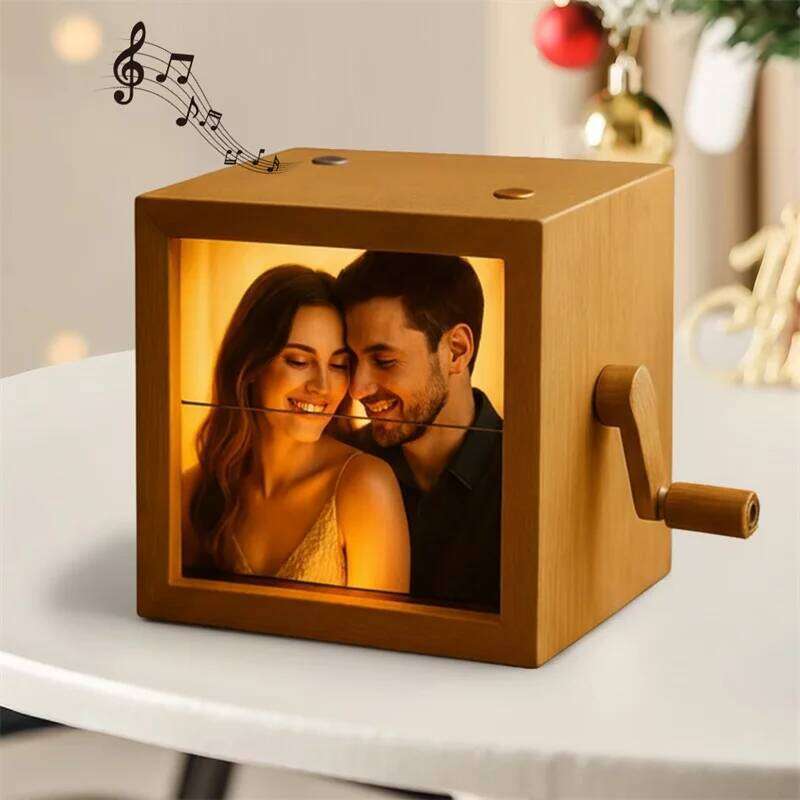3D Printing Hand Crank with Light Mini Photo Album Custom Picture Flip Book Frame Personalized Hand-cranked Gifts H260306