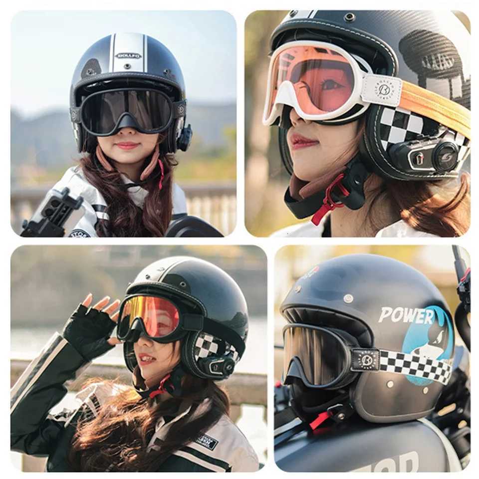 BOLLFO Photochromic Motorcycle Riding Glasses Goggles Vintage Day Night UV400 Dust Proof Dirt Bike ATV Motocross Eyewear Lunette S260304