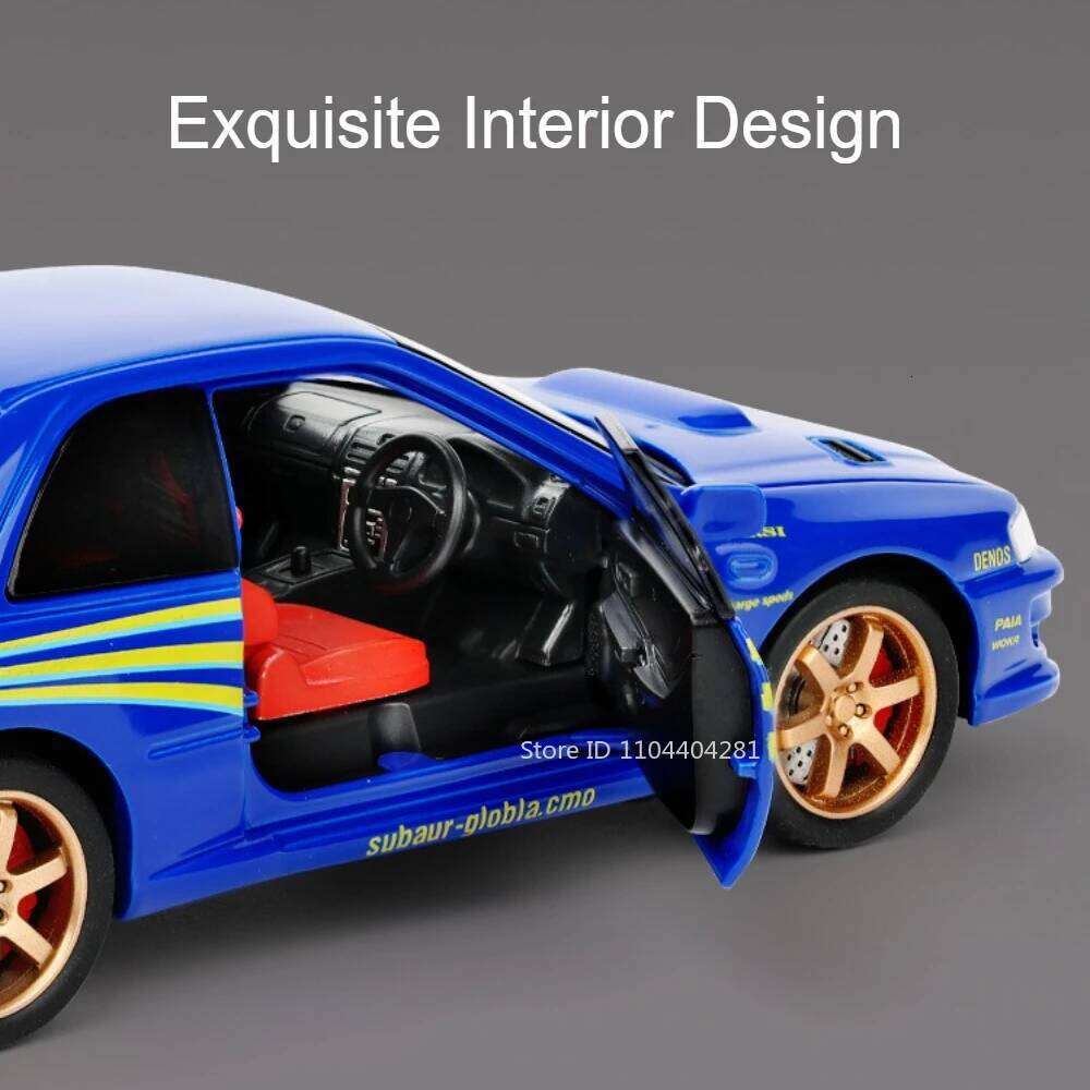 1:32 Subaru Impreza Honda NSX Model Toy Alloy Diecast Car Sound Light Pull Back 4 Doors Opened Vehices for Kids Birthday Present Z260306