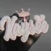 Customized Iced Out VVS Moissanite Wood Letter Pendant Custom Solid Name Pendant Pass Diamond Tester Fine Jewelry for Rapper