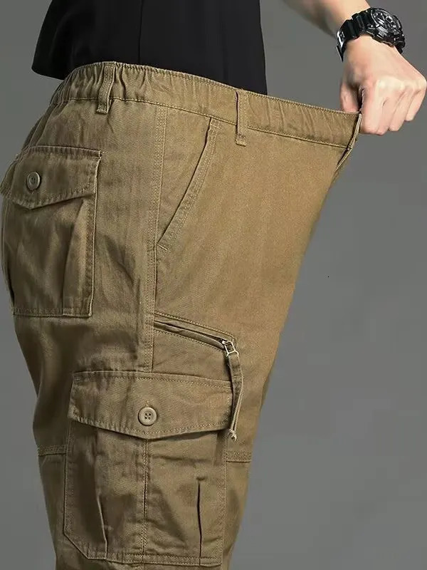Mens Casual Pants Multiple kets Straight Leg Wear Resistant Cuffed Outdoor Tactical Loose Fit Workwear Trousers 260305