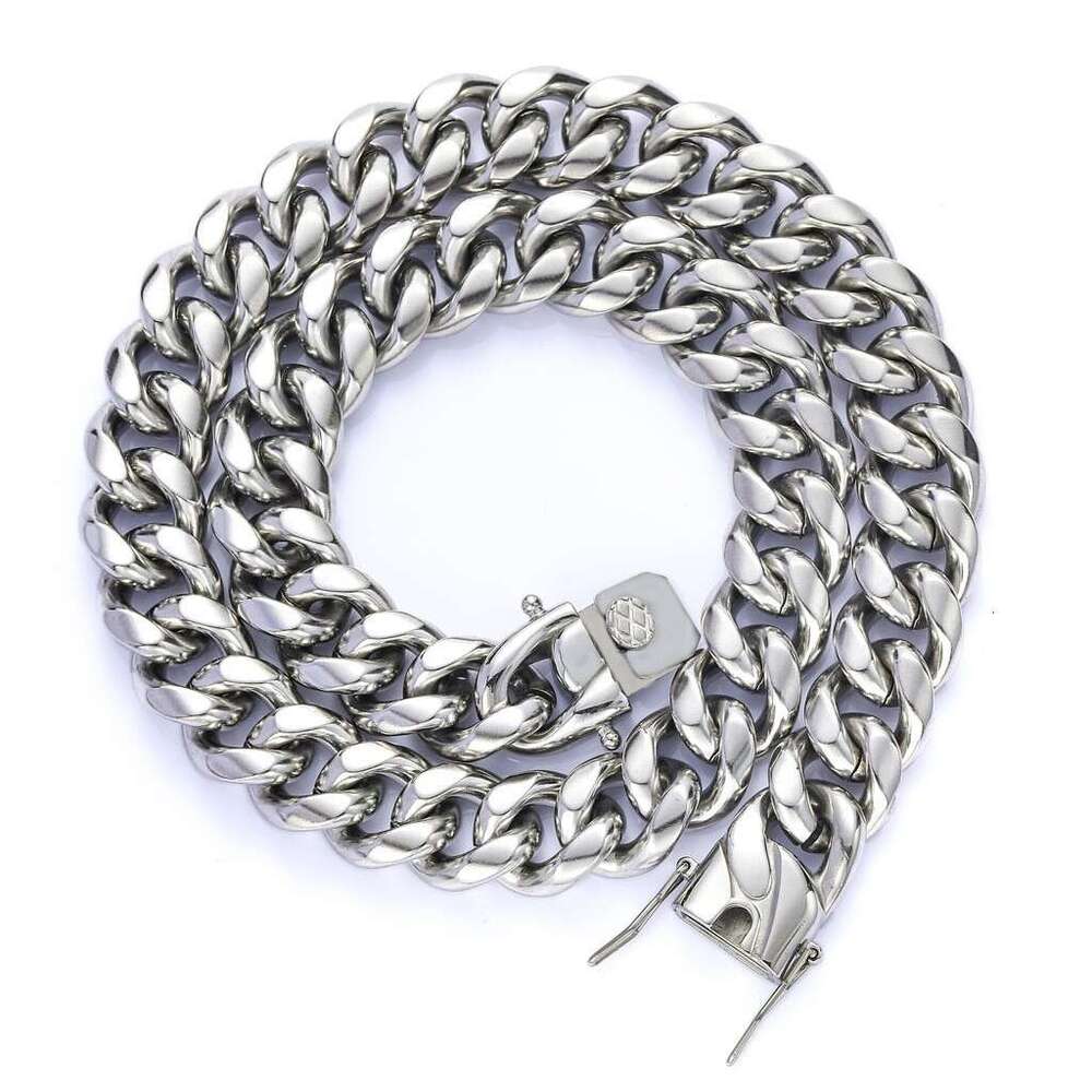European and American Hip Hop Stainless Jewelry gold Cuban Chain Men's Trendy Rap Street High-Quality Titanium Steel Women's Necklace