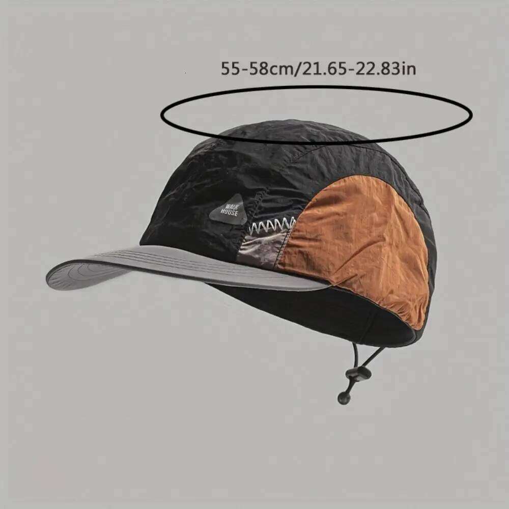 Color Matching Baseball Cap Flat-brimmed Breathable Quick-drying Hat Casual Drawstring Sun Protection Caps Camping Leisure Y260304