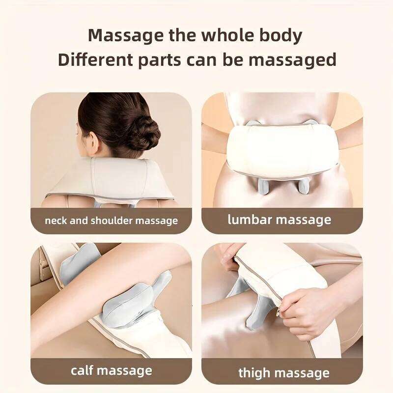 Shiatsu for Tissue Cordless Neck and Shoulder Massager with Heat 4D Deep Electric Kneading Massage 26Y0307