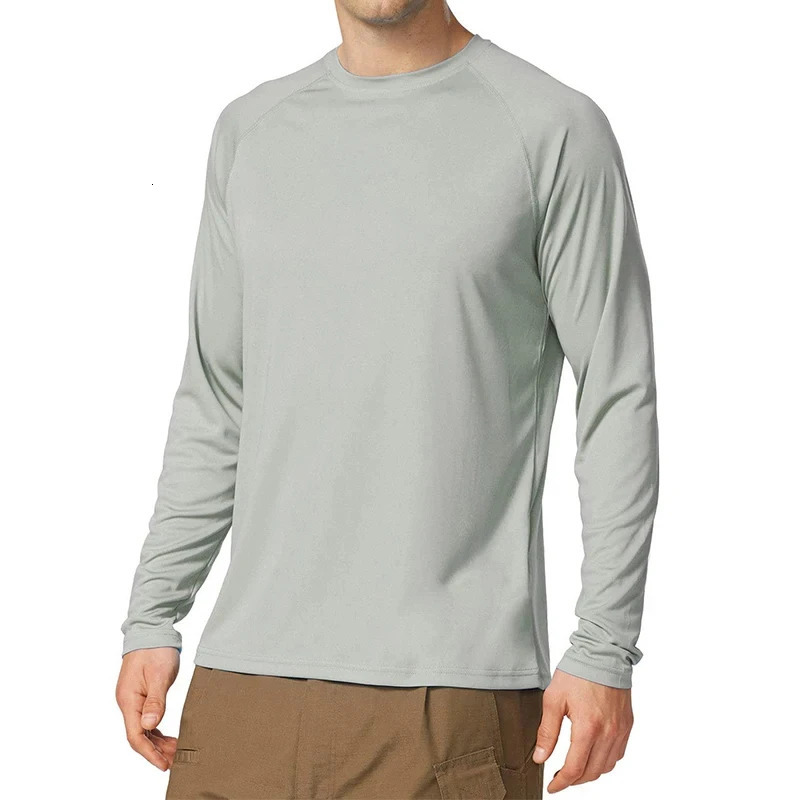 UV Mens Sun Protection Long Sleeve Summer UPF50 Performance Quick Dry Men Tshirts Breathable Hiking Workout Pullover Tops 260302