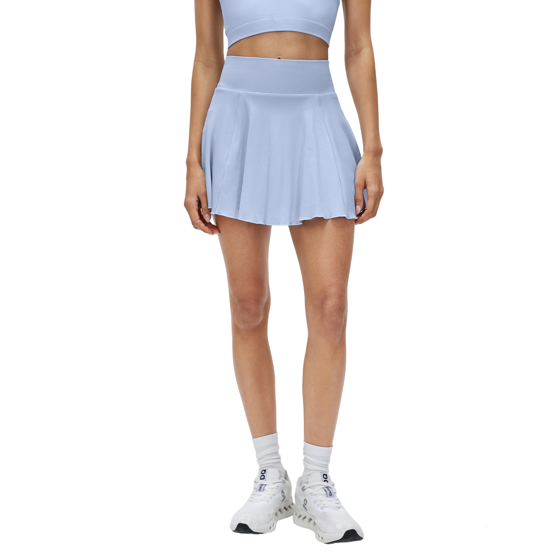Spring Summer Fake Two-Piece Tennis Quick-Dry Breathable Fitness Pleated Solid Color Versatile Sports Short Skirt for Women
