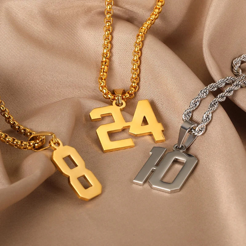 Custom Baseball Numeral Necklaces For Men Women Personalized Stainless Steel Jewelry Sportsmanship Gift For Boyfriend 260302