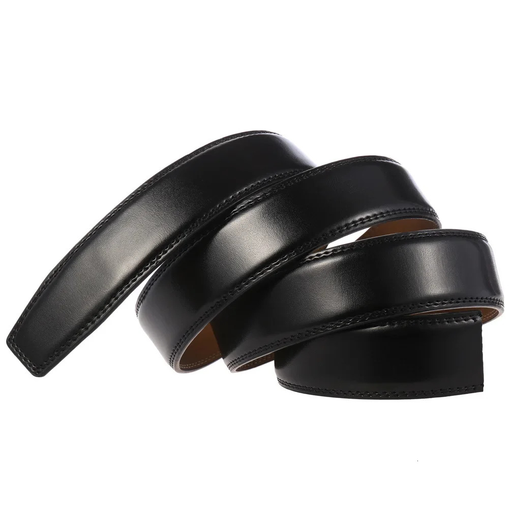 35cm Belt No Buckle Cow Genuine Leather Belt Body for Automatic Buckle High Quality Black Brown Belts Without Buckle Cowskin 260302