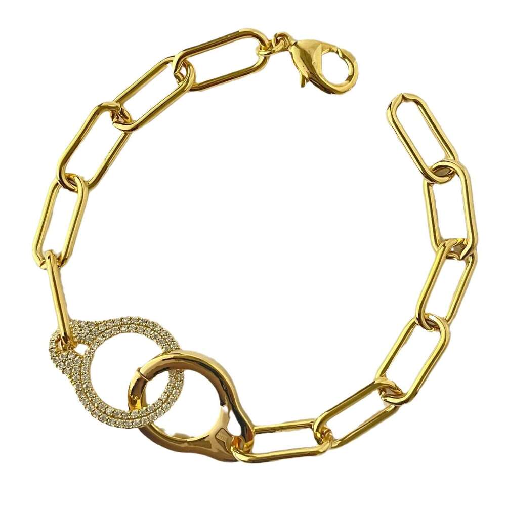 Interlocking Cuban Hip-Hop Niche Design High-End Thick Chain Bracelet European and American Cross-Border Heavy Craft Hand Jewelry