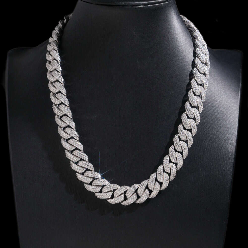 Cross-border 16mm Luxury Edition Miami Pure Silver S925 Moissanite Inlaid Cuban Necklace for Men, High-Quality Best-Selling Model