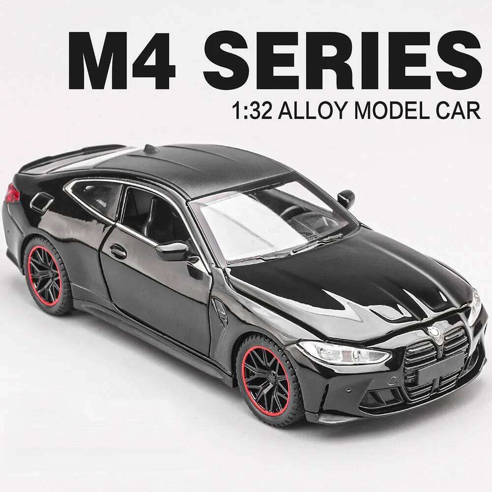 1:32 M4 Diecast Alloy Car Toys GTR Model with Sound Light Pull Back Miniature Models Doors Opened Exquisite Vehices Gift for Boy Z260306