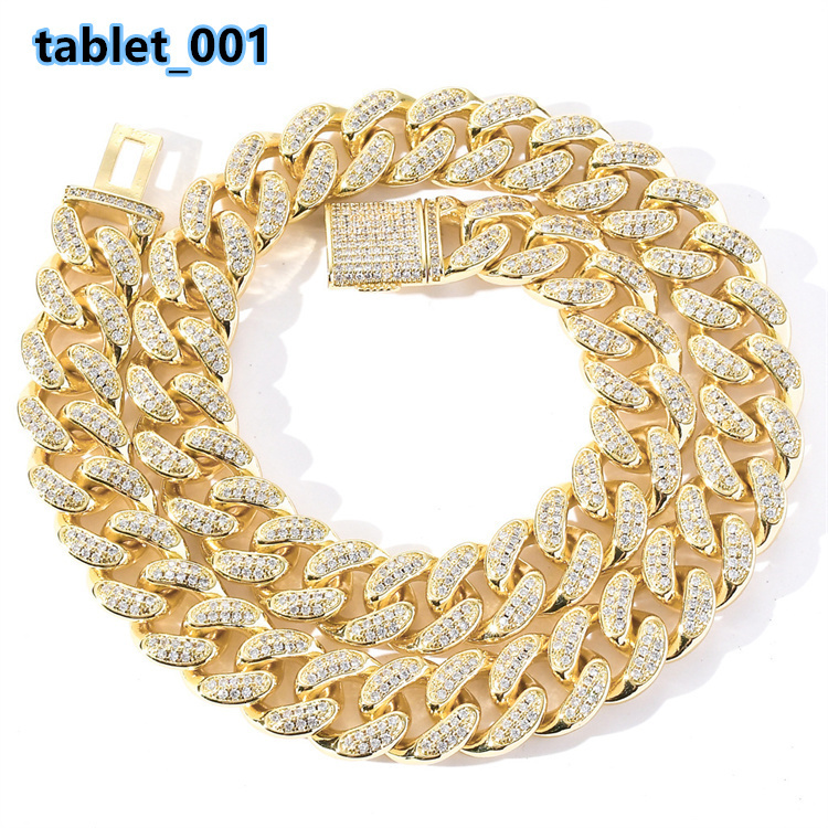 Hip Hop Unisex Gold Plated 925 Silver Moissanite Necklace with Iced Cuban Link Bling Chain GRA Certified for Men Rappers