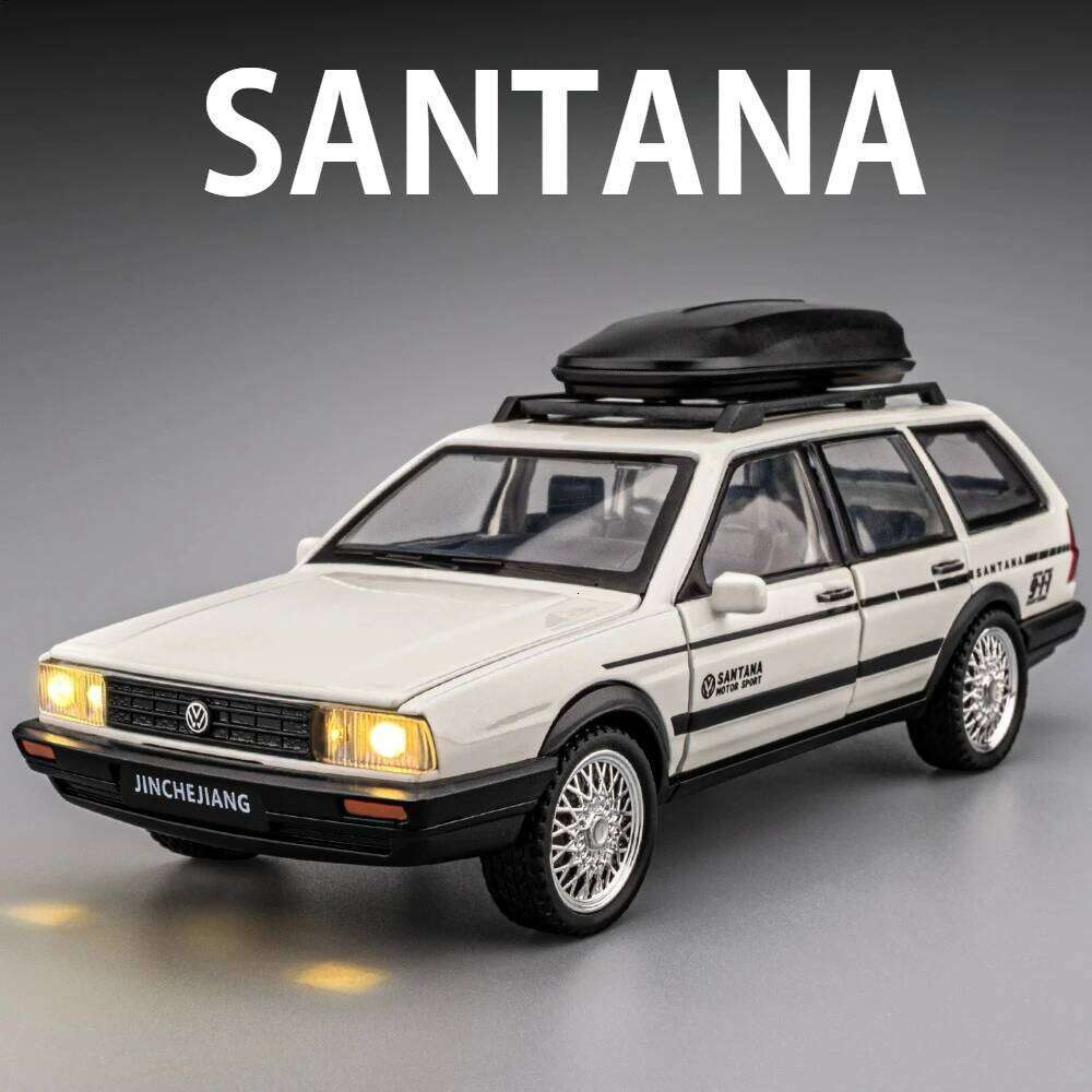 1:32 Scale Santana Wagon Diecast Alloy Model Toys Car Sound Light Pull Back Doors Opened Miniature Vehices Boys Collection Gifts Z260306
