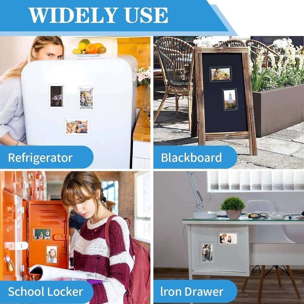 Acrylic Fridge Photo Frames 6x9cm Home Decor Double Sided Clear Frame for Display 2.46x3.54 Inch Magnet H260306