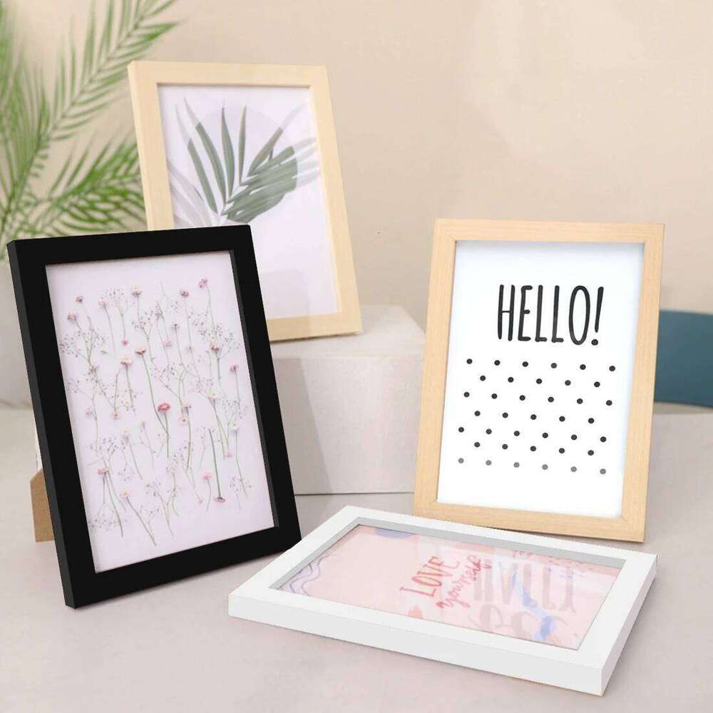 Wood Wall Hanging 10X15cm 15X20cm 20X25cm A4 Wooden Picture Frame For Pictures Photo Decor Desktop Decoration H260306