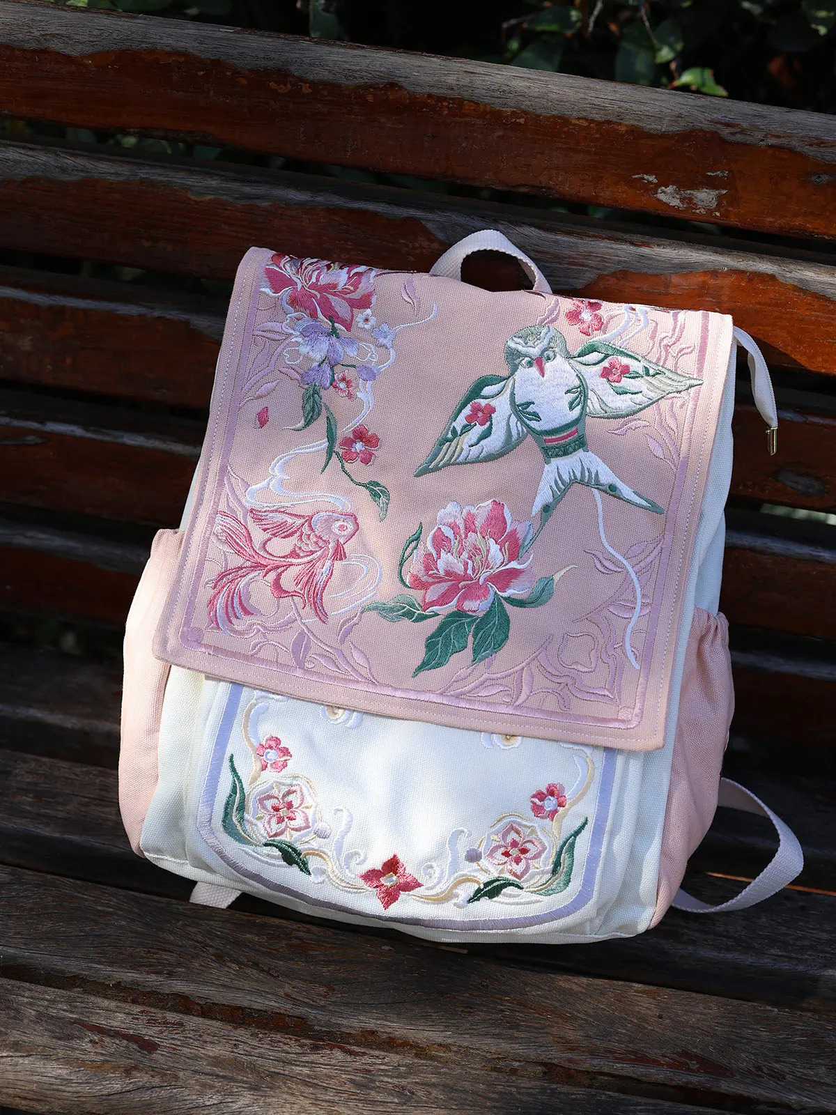National Style Guochao Antique Embroidered Paper Kite Backpack Hanfu Lolita Canvas Female Retro Bag Women 260307
