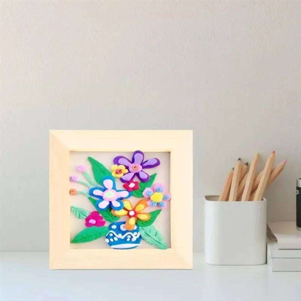 Creartive Blank Clay Multi Size DIY Picture Frame Wooden Photo Art Puzzle Holder Desktop Ornament H260306