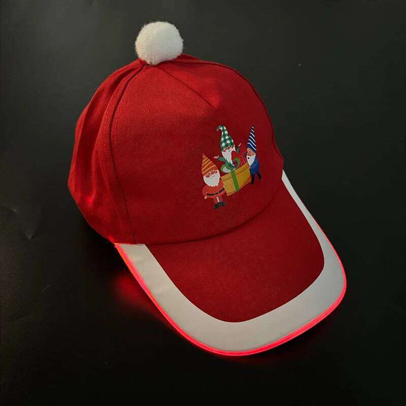LED Light up Baseball Flashing Glow Rave Party Red Cap Sun Hat Christmas Costume Supplies Festival Gift Y260304