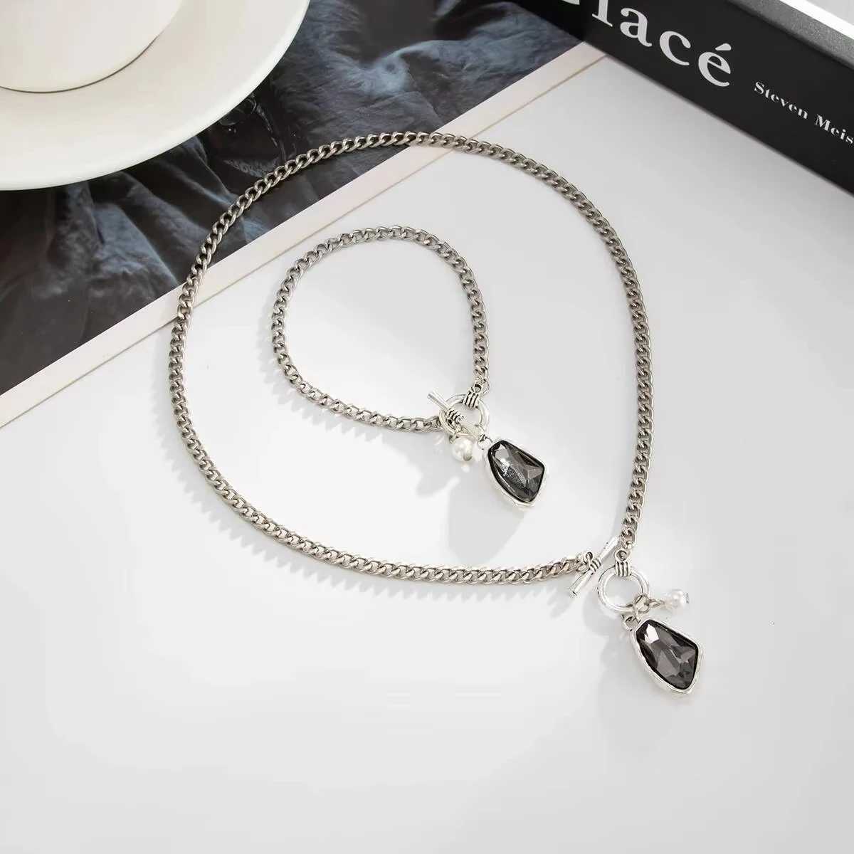 Jardme Pendant Necklace Jewelry Set For Women Minimalist Elegant Silver Color OT Buckle Choker Charm Jewelry H260307 - view 4