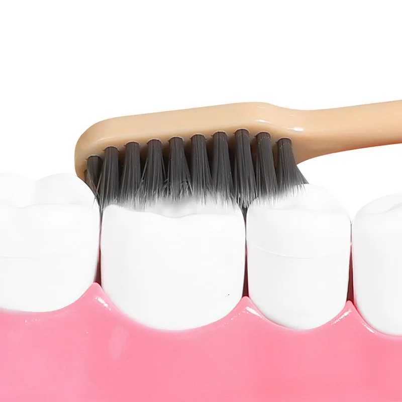 This 6-piece luxury monogram soft bristle toothbrush set with a comfortable handle is ideal for unisex adults in daily home oral care.T260307