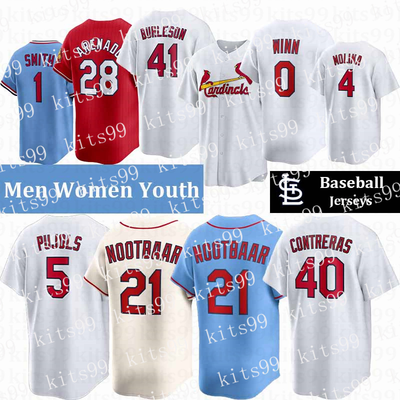 #28 Nolan Arenado Jersey #40 Willson Contreras Cardinales Jersey #21 Lars Nootbaar Nolan Gorman Masyn Winn Alec Burleson Custom City Baseball Jerseys