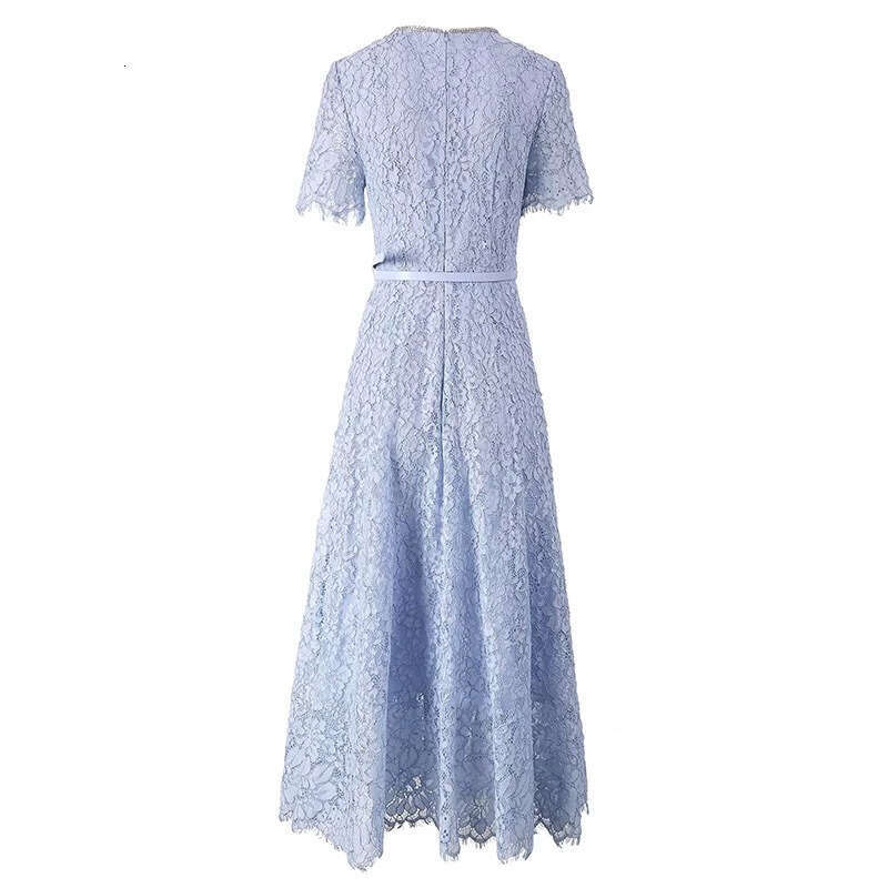 2026 New Women's European and American Fashion Lady Elegant Simple Solid Color Flower Bud Silk A1 Soft White Moonlight Long Dress