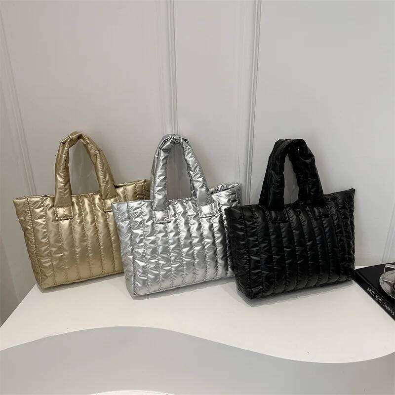 Large-Capacity Handbag for Women Simple Shoulder Fashionable Solid Color Tote Bag Padded Commuter Pouch Messenger Bags XJ260306