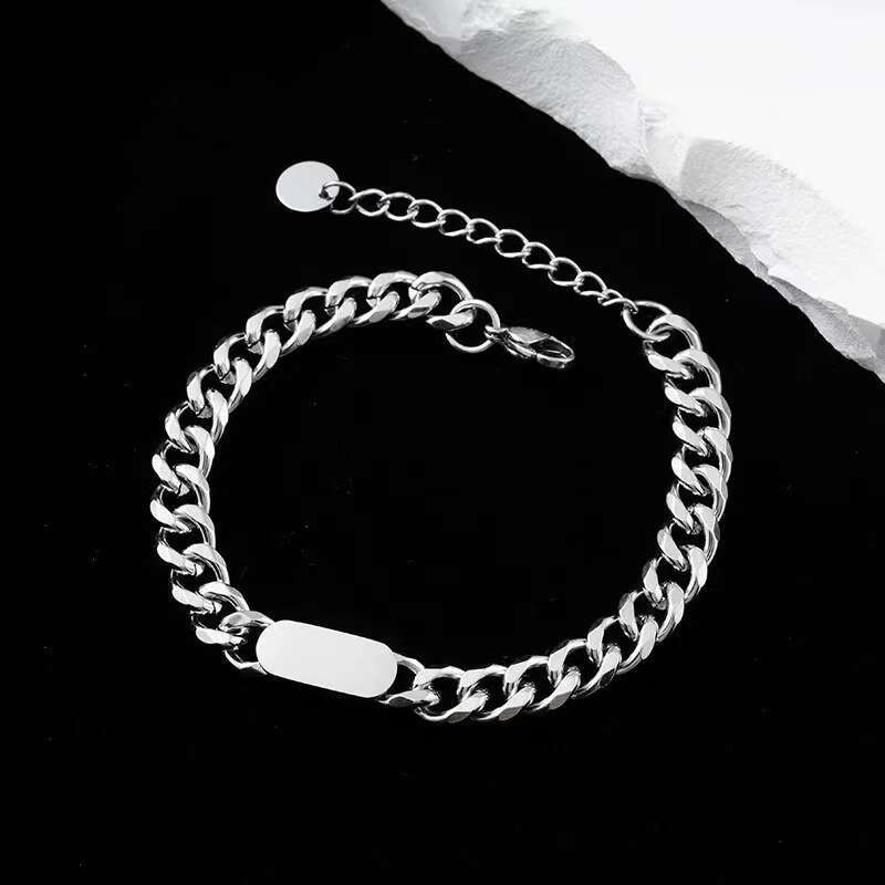 Titanium Cuban chain necklace, trendy hip-hop titanium steel chain, simple and versatile men's punk jewelry