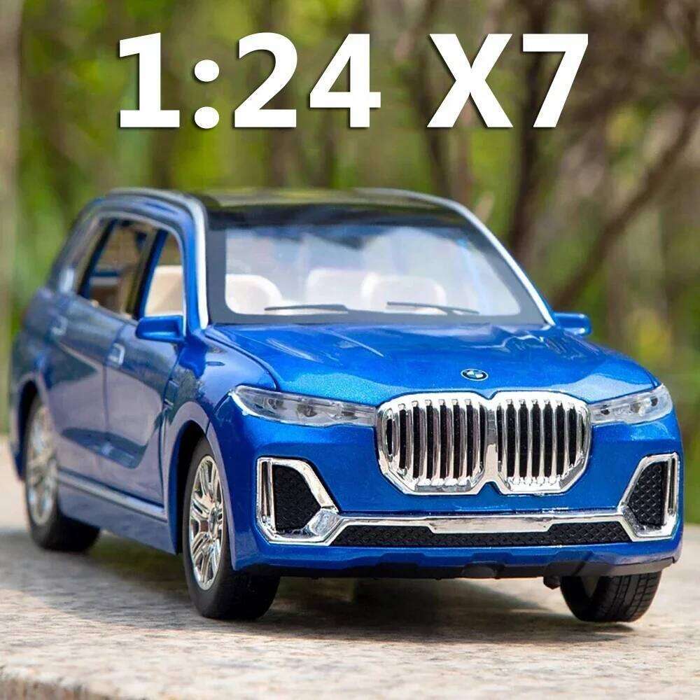1:24 X7 X5 SUV Alloy Miniature Model Diecast Toys Car 6 Doors Opened Sound Light Pull Back Vehices for Boys Children's Day Gifts Z260307