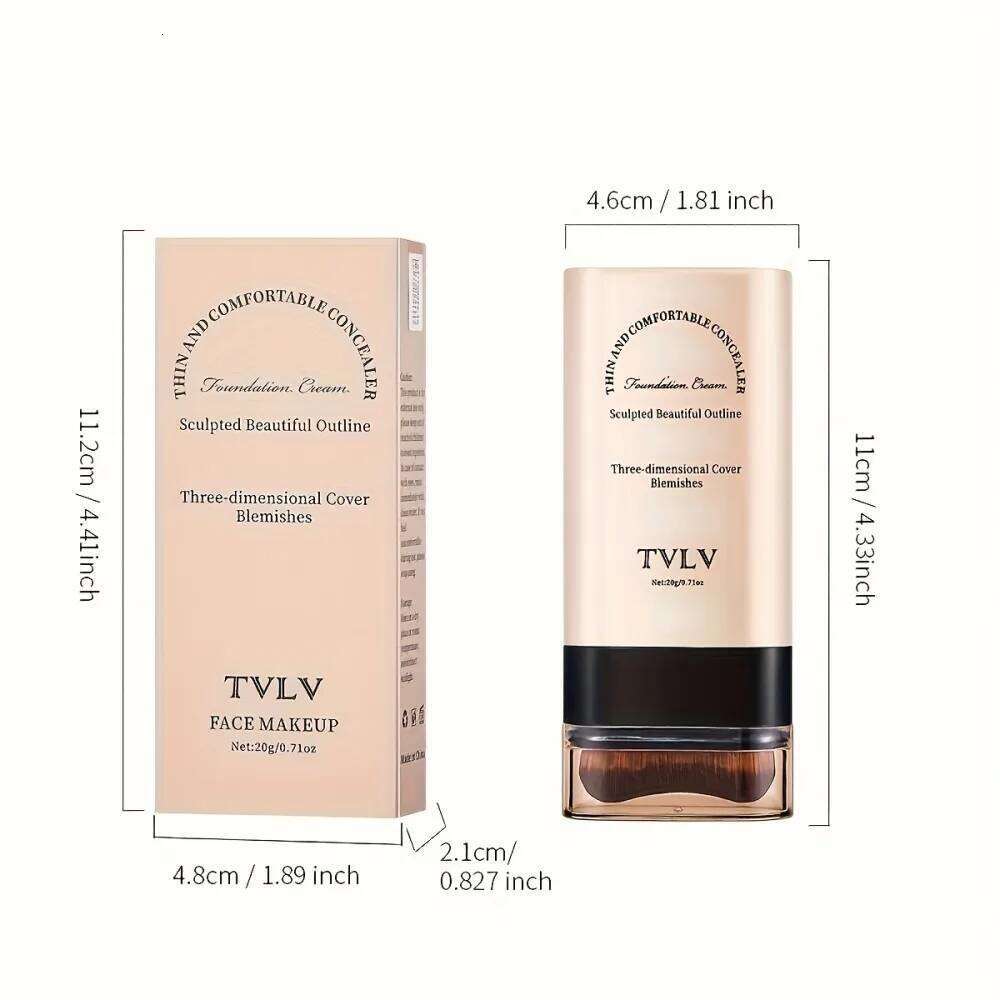 Skin Double-end Stick,Velvet Moist Light Concealer Foundation Long-lasting Flawless Face Beauty Makeup 26L0306