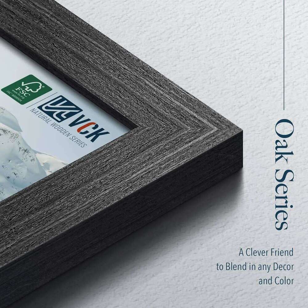 12x18 Black Oak Poster 3-Pack, Natural Grain Solid Wood Picture Frame for Wall Gallery Display H260306