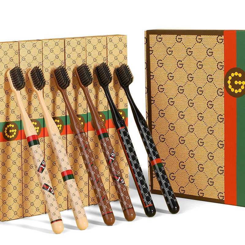 6-piece box of high-quality lightweight soft-bristled toothbrushes with a luxurious design for home use couples and adults aT260307