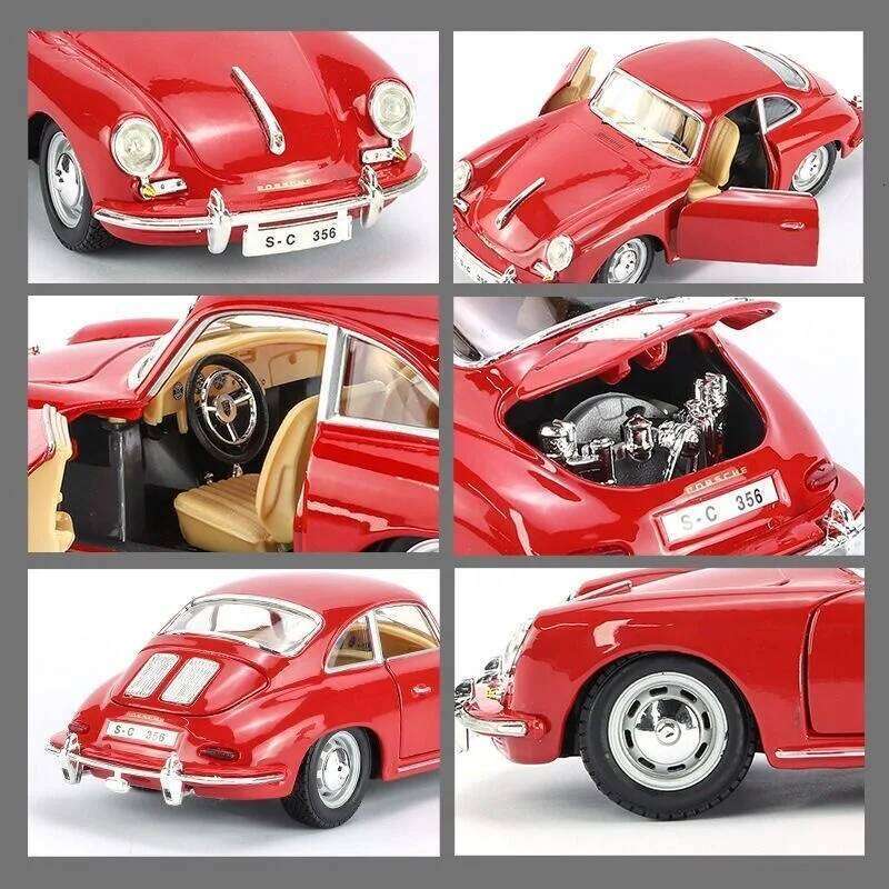 Bburago 1:24 Porsche 356B Coupe Alloy Sport Diecast Metal Scale Car Model Collection Childrens Toy Vehicles Gift Z260306