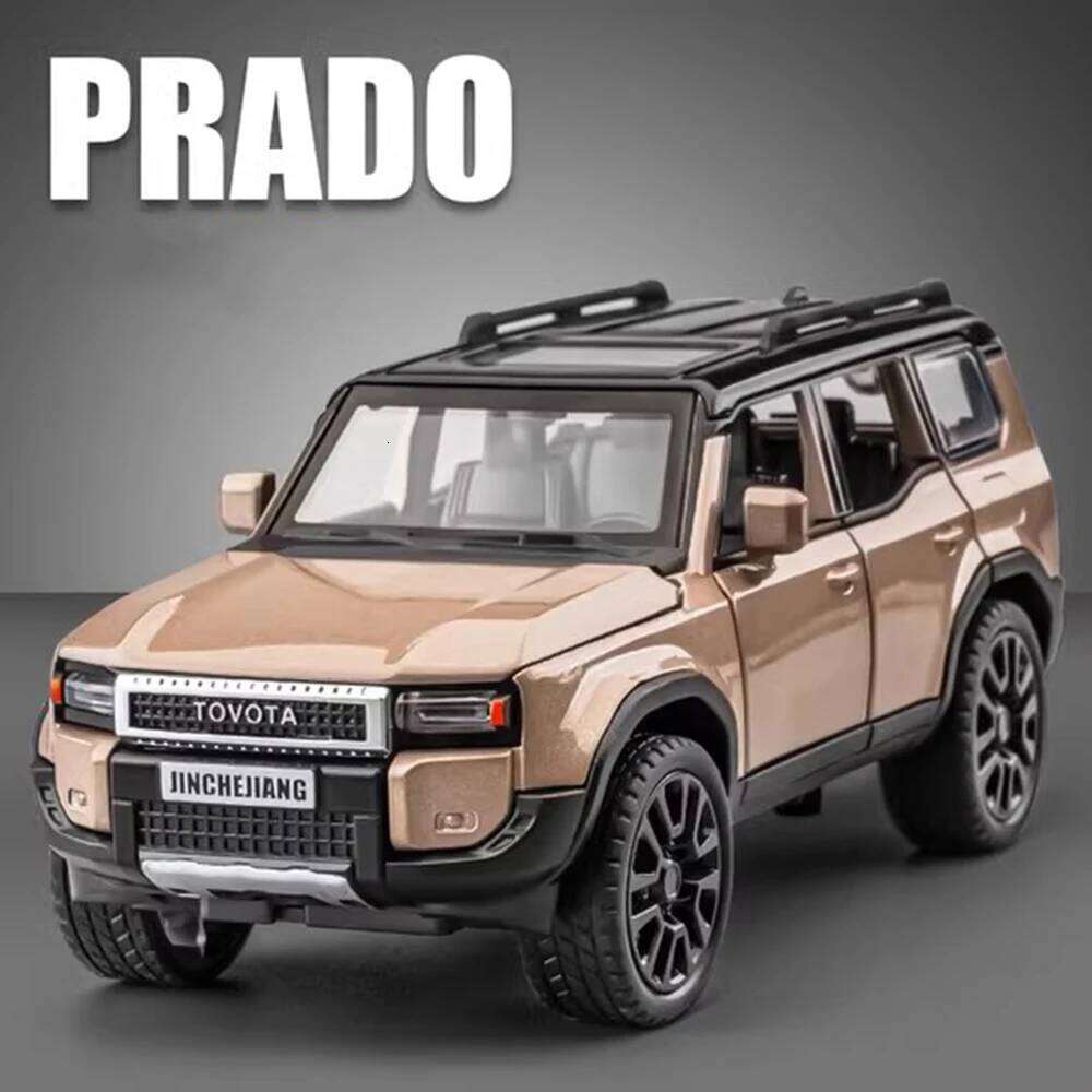 1:32 LAND CRUISER Prado Crown Alloy Miniature Model Toys Diecast Car Doors Opened Sound Light Pull Back Cars Children's Day Gift Z260306