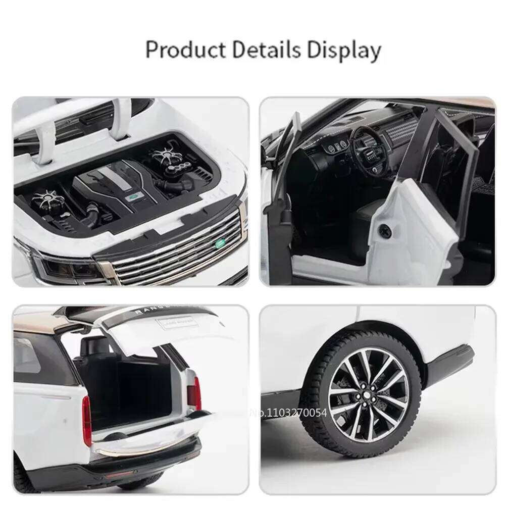 1:24 Land Range Rover SV 2022 Defender Alloy Model Diecast Toys Car Doors Opened Sound Light Pull Back Cars Adult Boy Gift Z260306