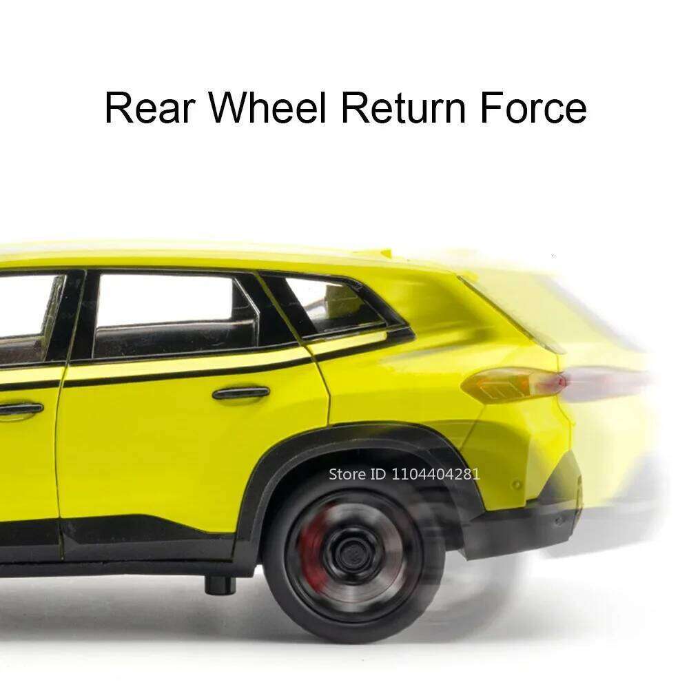 1:24 XM X5 Alloy Miniature Model Toys Diecast Car Sound Light Pull Back 6 Doors Opened Front Wheel Steering Vehice Birthday Gift Z260306
