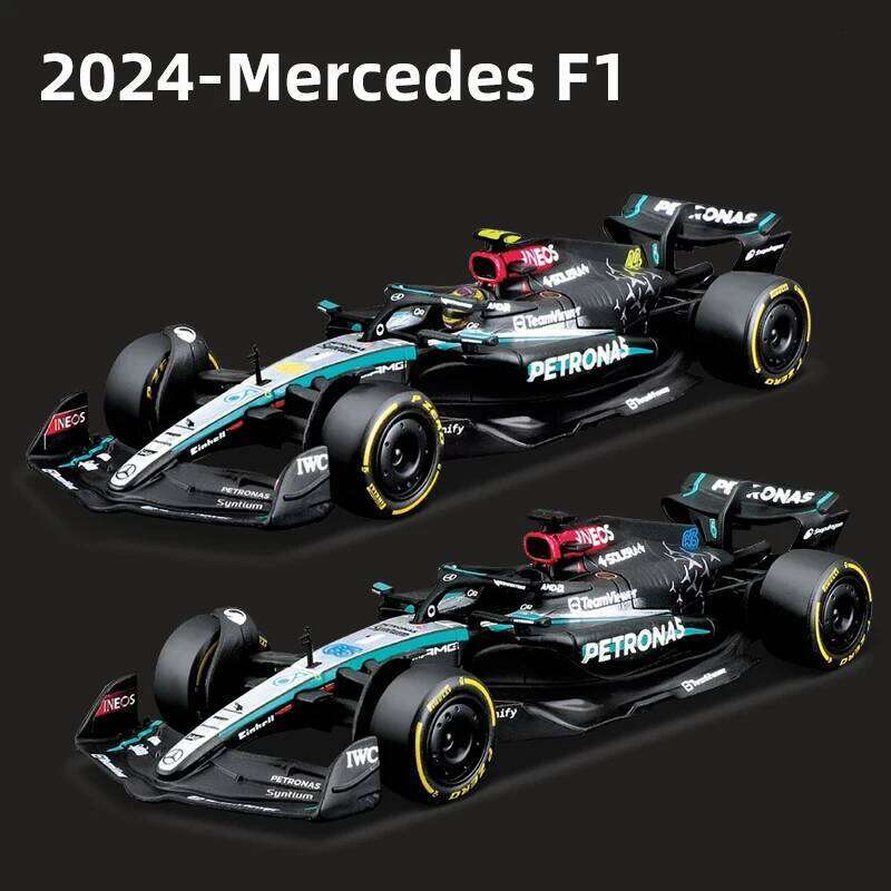 Bburago 1:43 Mercedes-AMG F1 W15 E Performance 2024 Alloy Car Miniature Diecast Model 44# Lewis Hamilton 81# George Russell Toy Z260306