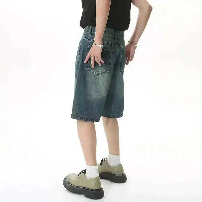 IEFB Summer Mens Casual Jeans Shorts Loose Mid High Waist Fashion Knee Lenght Denim Short Pants Vintage Male Korean 9A8588 260306