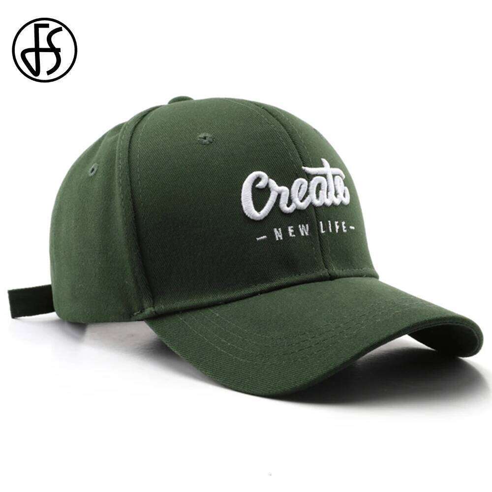 FS Winter Trendy Red Green Baseball Cap For Men Luxury Women Designer Streetwear Trucker Hat 3D Letter Hip Hop Caps Bone Y260304