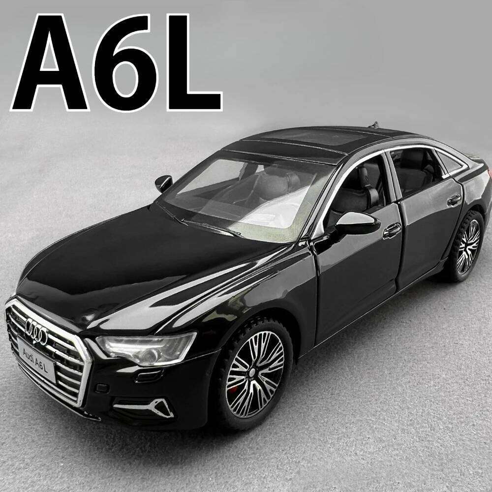 1:24 A6L Q5 Diecast Model Alloy Car Toys Front Wheel Steering Sound Light Pull Back Doors Opened Miniature Vehcie Christmas Gift Z260307