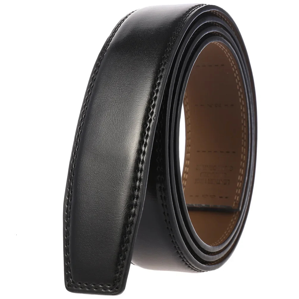 35cm Belt No Buckle Cow Genuine Leather Belt Body for Automatic Buckle High Quality Black Brown Belts Without Buckle Cowskin 260302