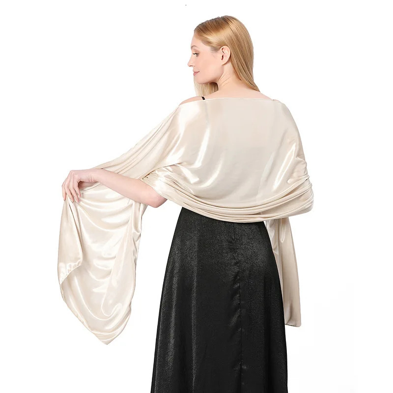 Elegant Silky Evening Dresses Shawls for Women Wedding Party Shawl Bride Bridesmaid Boleros Shrugs Banquet Capes Wraps 260302