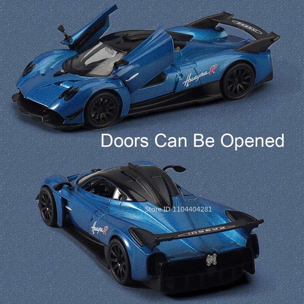 1:32 Pagani Huayra R Miniature Model BC Diecast Alloy Car Toy Sound Light Rear Wheel Return Force Doors Opened Cars Collect Gift Z260306