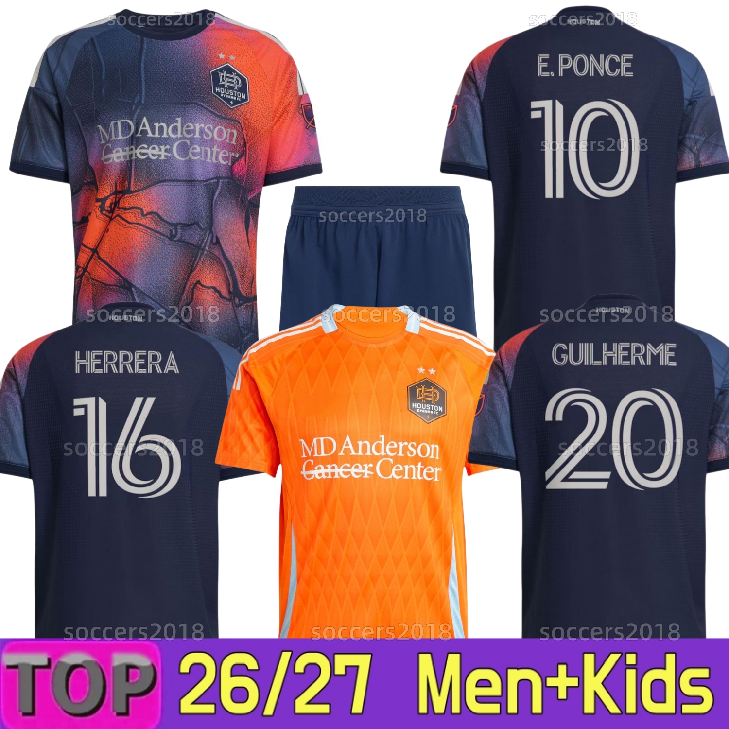 25 26 27 Houston Dynamo FC Soccer Jerseys E.PONCE HERRERA FERREIRA GUILHERME Griffin Dorsey 2026 2027 Home Away Football Shirt Clark Carlos PICAULT PASHER men kids kit