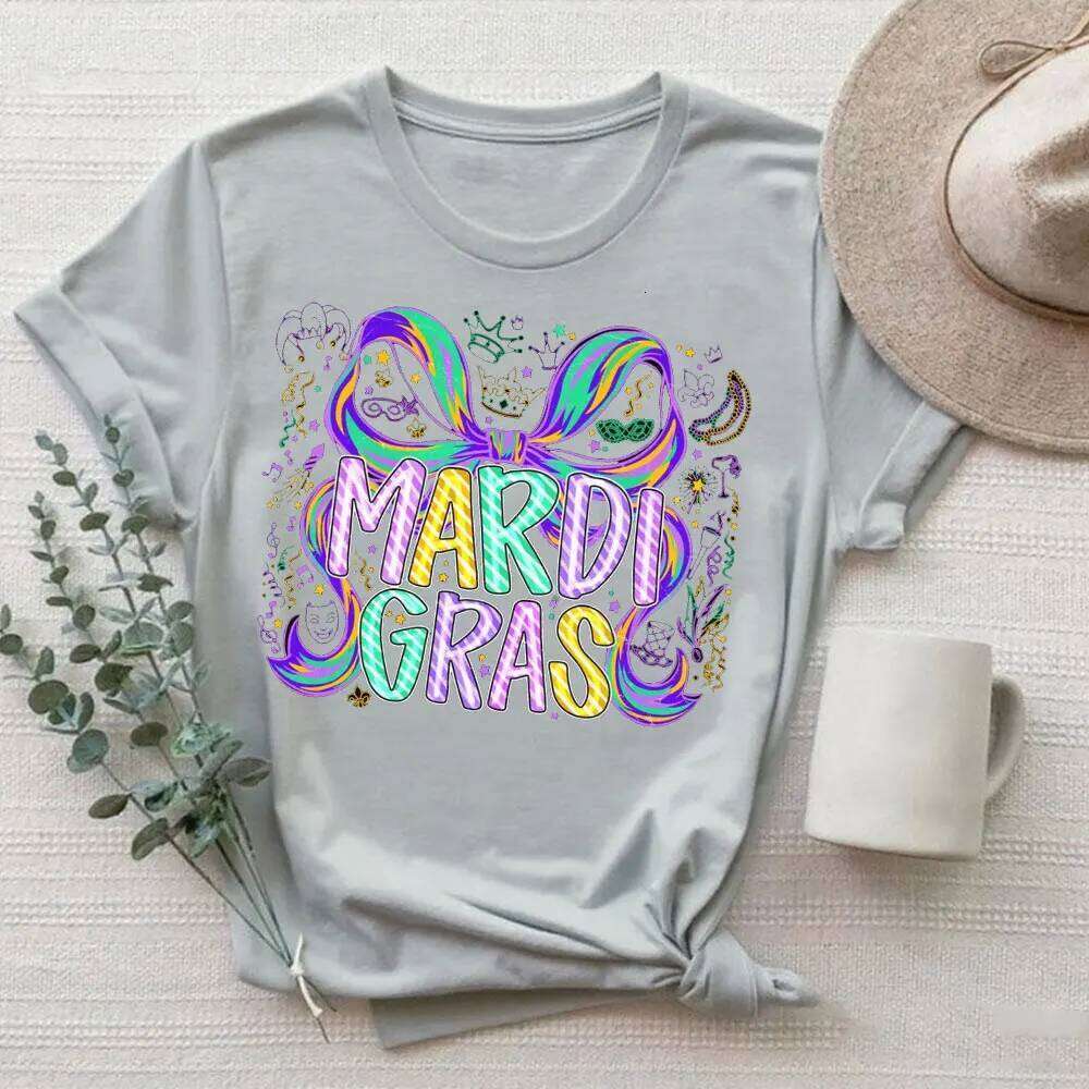 Carnival T Shirt RetroBow Mardi Gras Yall Design Tees High Quality Cotton Y2k Unisex Tops Women Clothes XJ260306 XJ260306