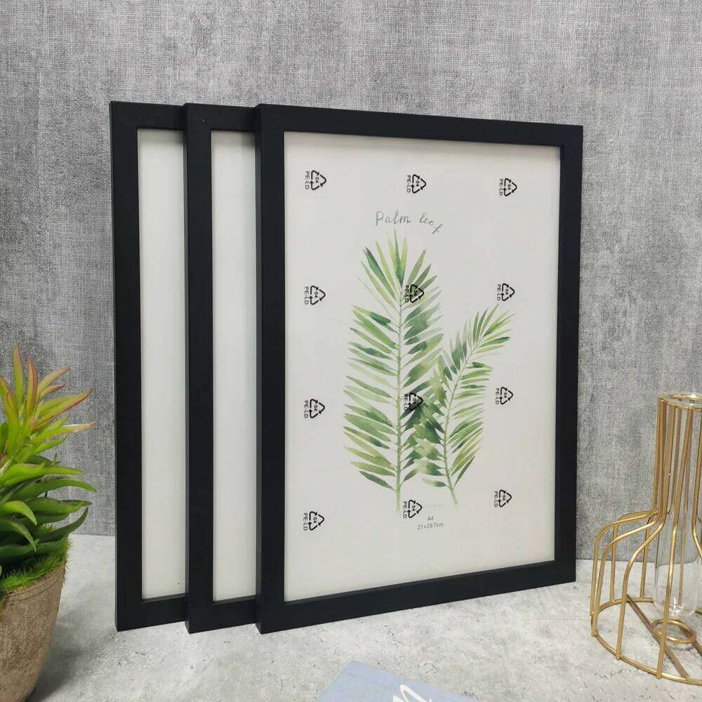 3Pcs Wooden Frames Picture Wall 10X15 15X20 20X25 A4 Frame Stand For Pictures Photo Decor Commemorative Gift H260306