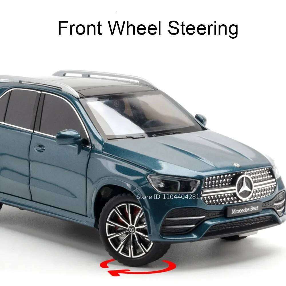1:24 GLE350 GLS63 Miniature Model Toy Alloy Diecast Door Opened Sound Light Pull Back Front Wheel Steering Car Holiday Gifts Z260306