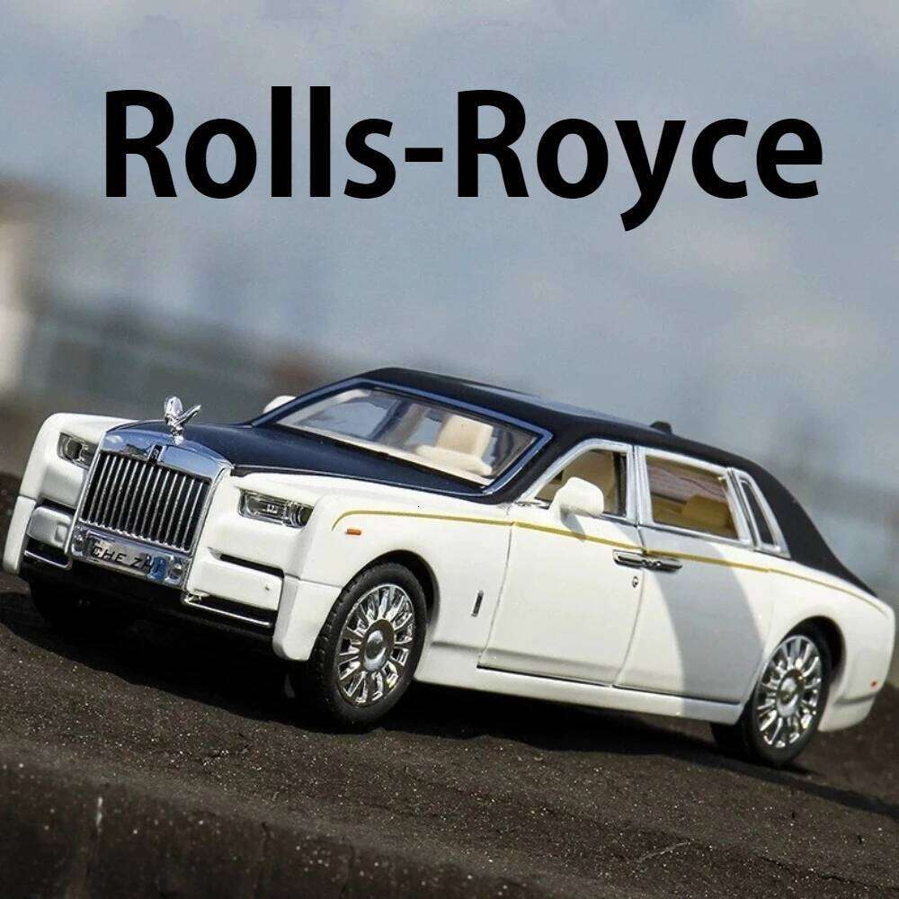 1:32 Scale Rolls-Royce Phantom Toys Miniature Model Diecast Alloy Cars Sound Light Pull Back Doors Opened Vehices Holiday Gifts Z260306