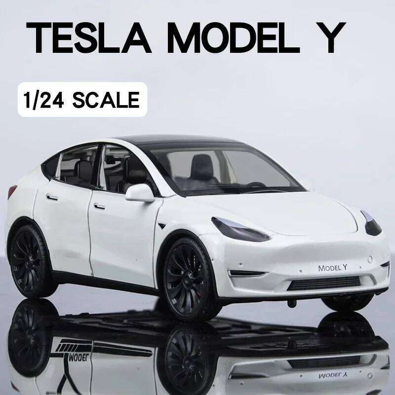 1:24 Tesla Y 3 S Metal Alloy Diecast Car Model Sound And Light Children's Toy Collectibles Birthday Gifts Z260306